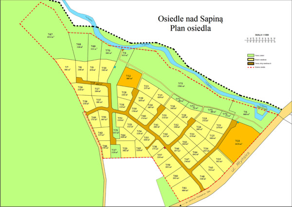 Osiedle nad Sapiną - działki na Mazurach - plan osiedla